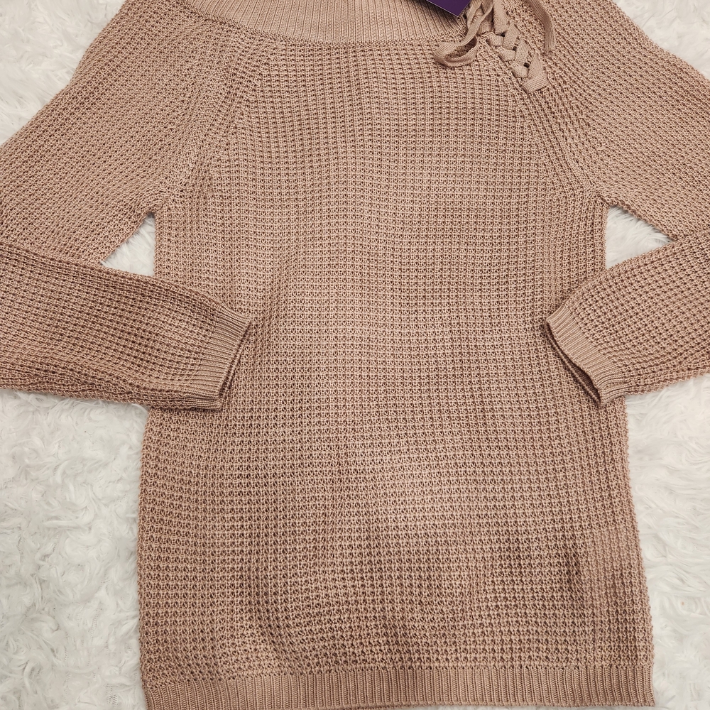 Lascana Off-the-Shoulder Tan Sweater - Picture 2 of 6